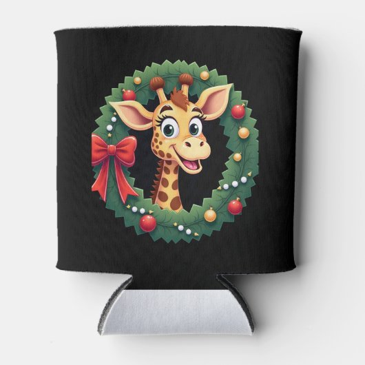 Funny Animal Giraffe Meme Face Festive Xmas T-Shir Blikjeskoeler (Voorkant)