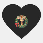 Funny Animal Giraffe Meme Face Festive Xmas T-Shir Hart Sticker (Voorkant)