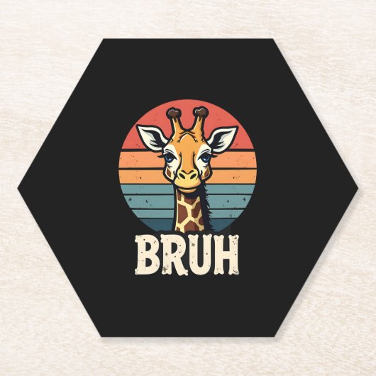 Funny Animal Giraffe Meme Face Festive Xmas T-Shir Kartonnen Onderzetters (Voorkant)