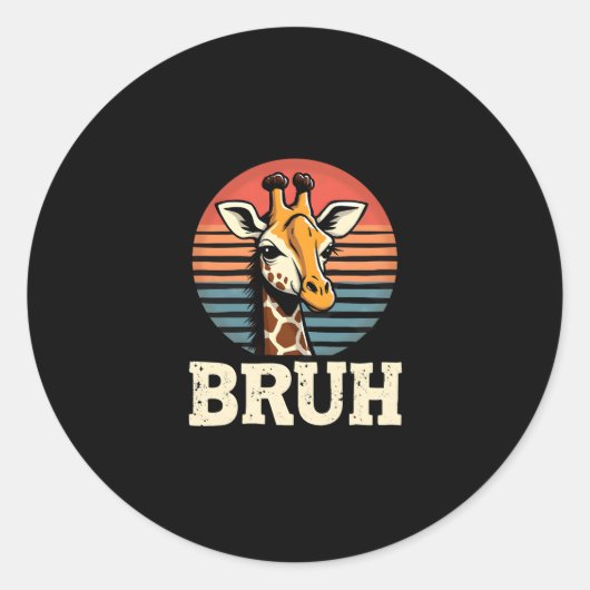 Funny Animal Giraffe Meme Face Festive Xmas T-Shir Ronde Sticker (Voorkant)