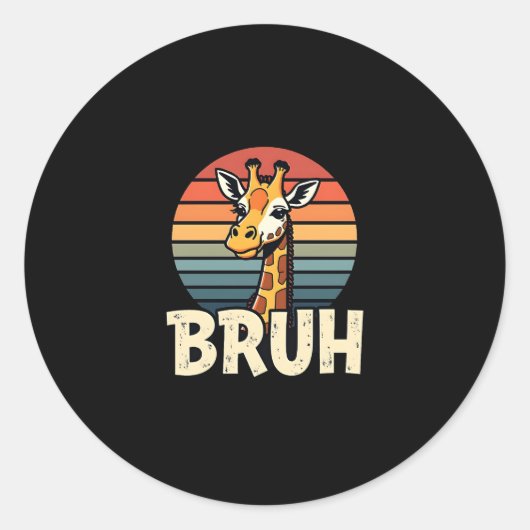 Funny Animal Giraffe Meme Face Festive Xmas T-Shir Ronde Sticker (Voorkant)