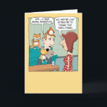 Funny Animal Magnetisme Birthday Kaart<br><div class="desc">Deze grappige cartoon verjaardagskaart heeft een man met dierlijk magnetisme.. misschien omdat hij in een paar dagen niet heeft gedoucht.De kat, hond en vogel weten niet precies waarom ze voor hem aantrekkelijk zijn, en zijn vrouw voelt hetzelfde. Bedankt dat je dit originele ontwerp hebt gekozen door © Chuck Ingwersen. Ik...</div>
