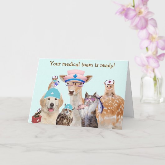Funny Animal Medical krijgt het goed Kaart (Orchidee)