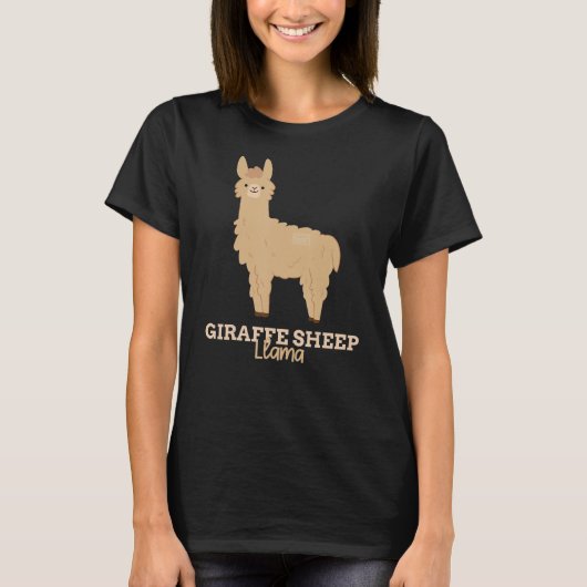 Funny Animal Name Giraffe Sheep Llama T-shirt (Voorkant)