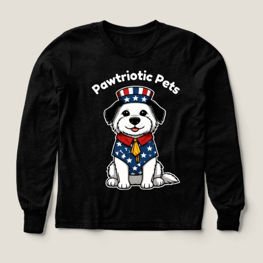 Funny animal Pawtriotic Pets Dog Cat Long Sleeve (Voorkant)