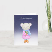 Funny Animal Pun Cute Mouse Girl Merry Christmas Feestdagen Kaart (Voorkant)