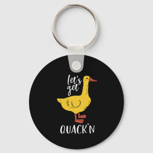 Funny Animal Pun en Humor Laten we de quacking pak Sleutelhanger