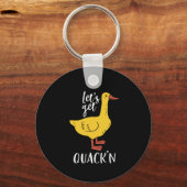 Funny Animal Pun en Humor Laten we de quacking pak Sleutelhanger (Voorkant)