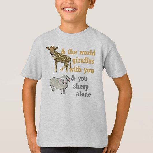 Funny Animal Pun Giraffe en Sheep T-shirt (Voorkant)