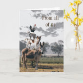 Funny Animal Pyramid Group Wenskaart Kaart (Gele Bloem)