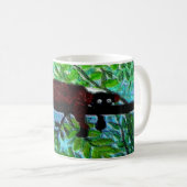 Funny Animal Red Lemur relaxing Koffiemok (Voorkant rechts)