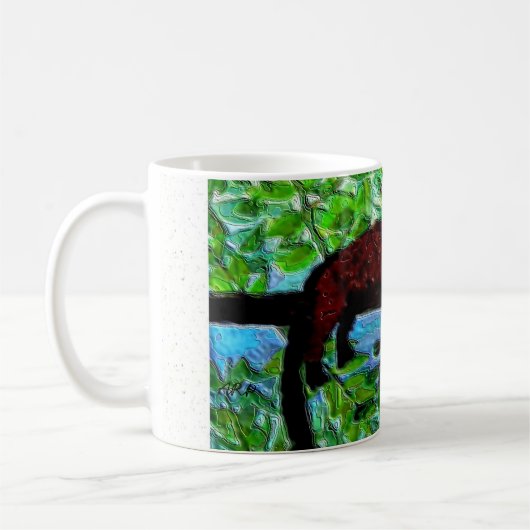 Funny Animal Red Lemur relaxing Koffiemok (Links)