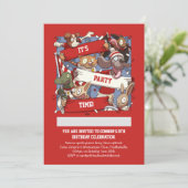 Funny Animal Sports Fans Scarf Waving Cartoon Kaart (Staand voorkant)