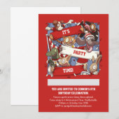 Funny Animal Sports Fans Scarf Waving Cartoon Kaart (Voorkant / Achterkant)