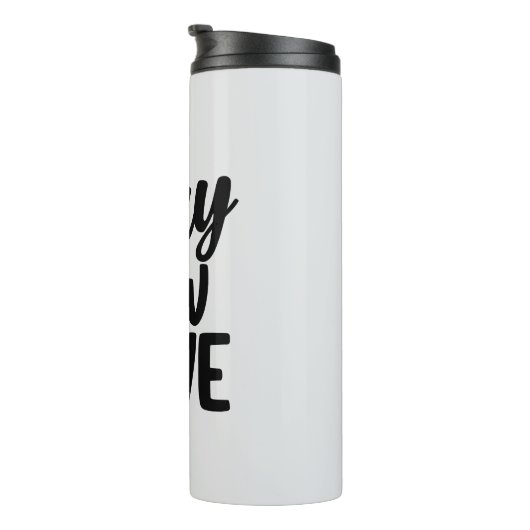 Funny Animal Stay Pawsitive Typography Thermosbeker (Geroteerd rechts)