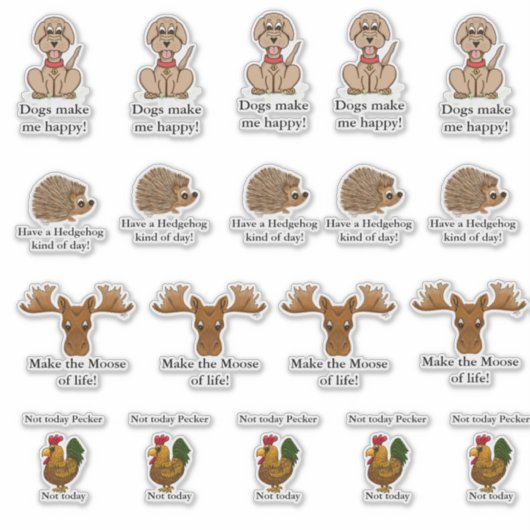Funny animal stickers  (Voorkant)