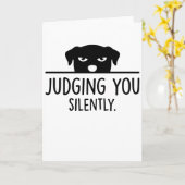 funny animals dog cafe Judging You Silently Kaart (Gele Bloem)