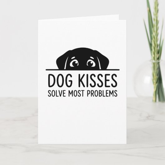 funny animals DOG KISSES SOLVE MOST PROBLEMS Kaart (Voorkant)