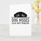 funny animals DOG KISSES SOLVE MOST PROBLEMS Kaart (Gele Bloem)