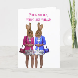 Funny animals get old womens verjaardagskaart kaart