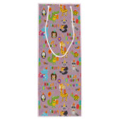 Funny Animals Happy Birthday Wijn Cadeautas (Achterkant)