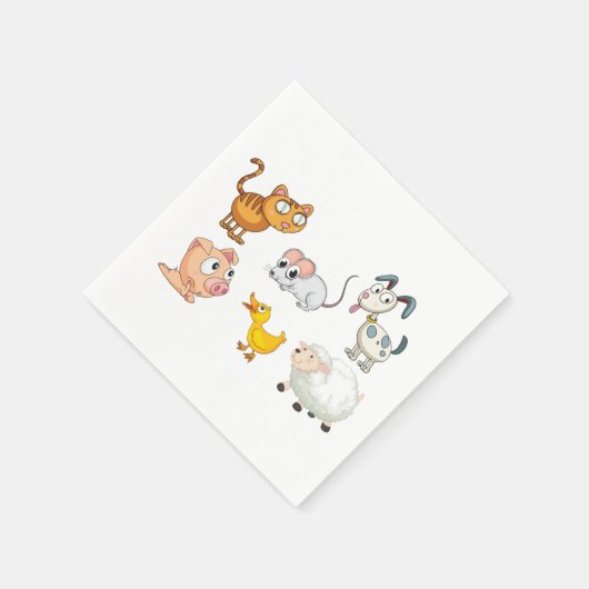 Funny Animals Napkins Servet (Hoek)
