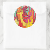 Funny animals ronde sticker (Tas)