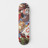 Funny Animals Sportfans Sinaasappel Kat & Fruit Ba Persoonlijk Skateboard (Voorkant)