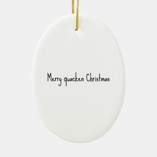 Funny Animated Duck Christmas Card Keramisch Ornament (Achterkant)