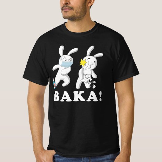 Funny Anime Baka Rabbit Slap Japans T-shirt (Voorkant)