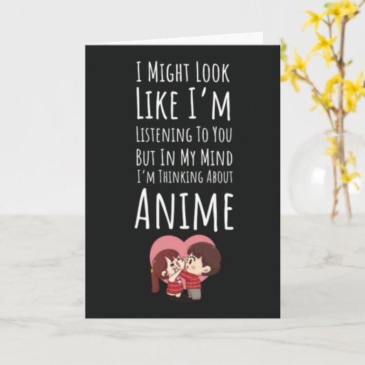 Funny Anime Cards Japanese Kawaii Otaku Humor Kaart (Gele Bloem)