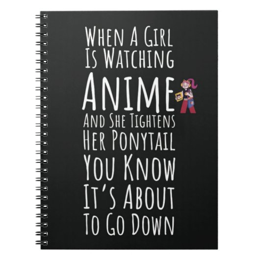 Funny Anime Gifts Girls Quote Women Lover Otaku Notitieboek (Voorkant)