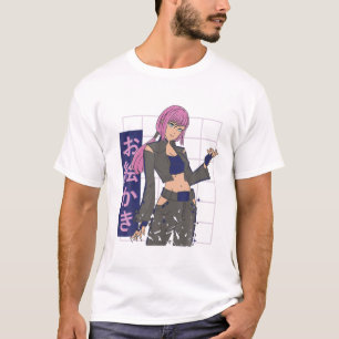 Funny Anime Japanse ogen Teen Girl Characters Kaw T-shirt