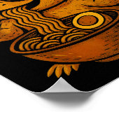 Funny Anime Kawaii Axolotl Eating Ramen Graphic Te Poster (Hoek)