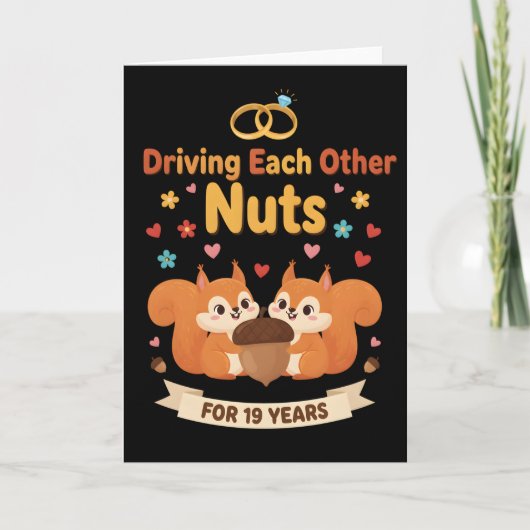 Funny Anniversary Shirt Driving Each Other Nuts Kaart (Voorkant)