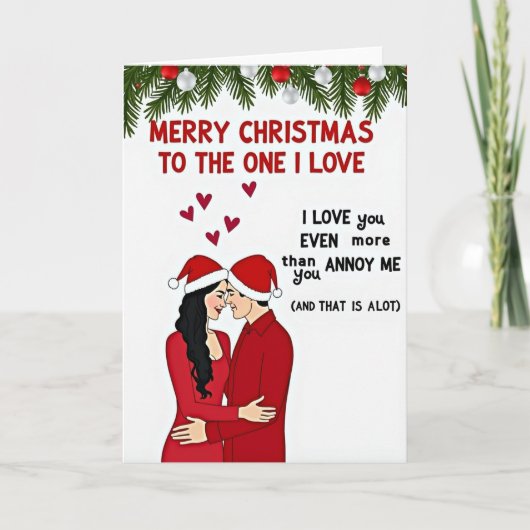 Funny Annoy Me Christmas Couple Card Kaart (Voorkant)
