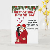 Funny Annoy Me Christmas Couple Card Kaart (Gele Bloem)