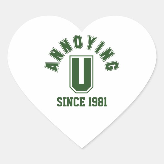 Funny Annoying You Stickers, Green Hart Sticker (Voorkant)
