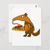 Funny Anteater die Pizza Cartoon eet Briefkaart (Voorkant / Achterkant)