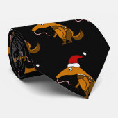 Funny Anteater in Santa hat Cartoon Stropdas (Opgerold)