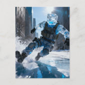Funny anthromorphic icecube falling on ice  briefkaart (Voorkant)