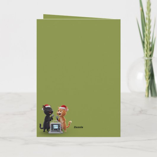 Funny anthropomorphic cats Christmas Kaart (Achterkant)