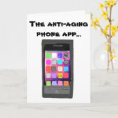 Funny Anti Aging Happy Birthday Phone App Kaart (Gele Bloem)