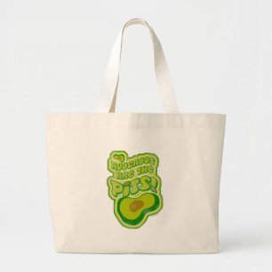 Funny Anti-Avocado het slogan-ontwerp van Pits Grote Tote Bag