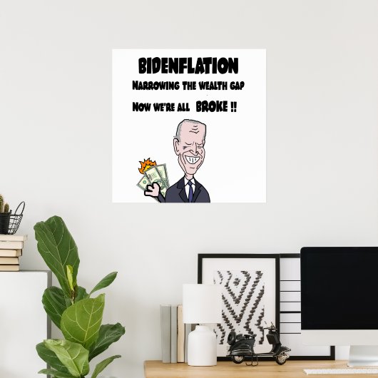 Funny Anti-Biden Bidenflatie Inflatie Poster (Thuiskantoor)