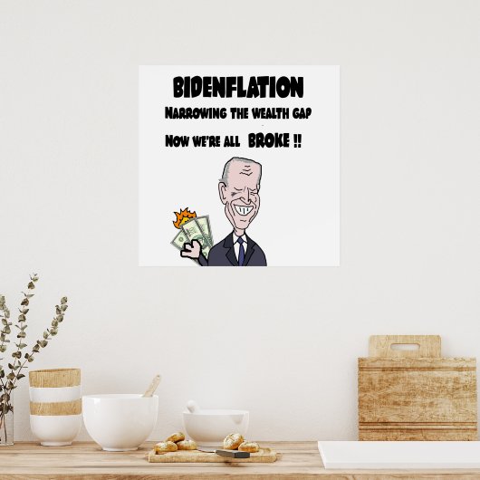 Funny Anti-Biden Bidenflatie Inflatie Poster (Keuken)