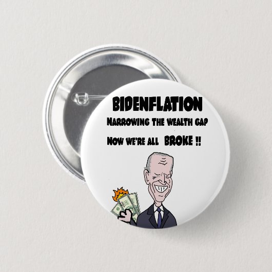 Funny Anti-Biden Bidenflatie Inflatie Ronde Button 5,7 Cm (Voorkant /achterkant)