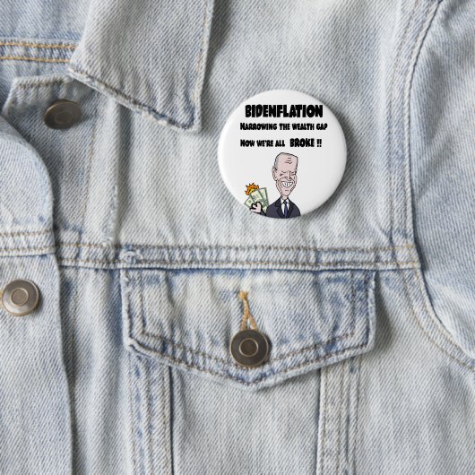 Funny Anti-Biden Bidenflatie Inflatie Ronde Button 5,7 Cm (In situ)