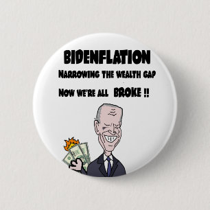 Funny Anti-Biden Bidenflatie Inflatie Ronde Button 5,7 Cm