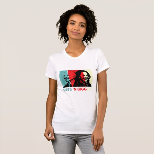 Funny Anti-Biden Harris Shits'n Giggles Political T-shirt (Voorkant volledig)